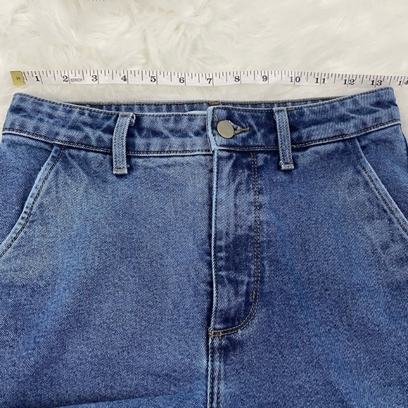 Oak + Fort Wide Leg Ankle Jeans Medium Wash Denim, Size 26 - Picture 6 of 8